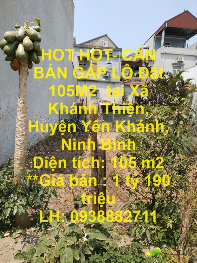 HOT HOT- CẦN BÁN GẤP LÔ Đất 105M2  tại Xã Khánh Thiện, Huyện Yên Khánh, Ninh Bình - Ảnh chính